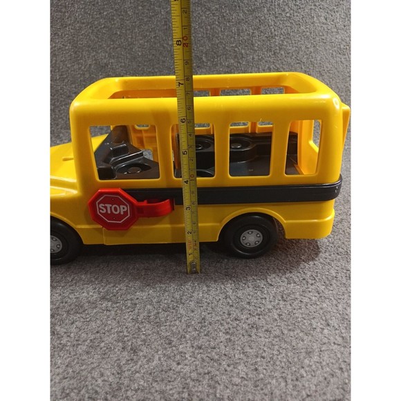 Vintage 1991 Fisher Price Little People School Bus Only Stop Sign Door Opens - Picture 4 of 16